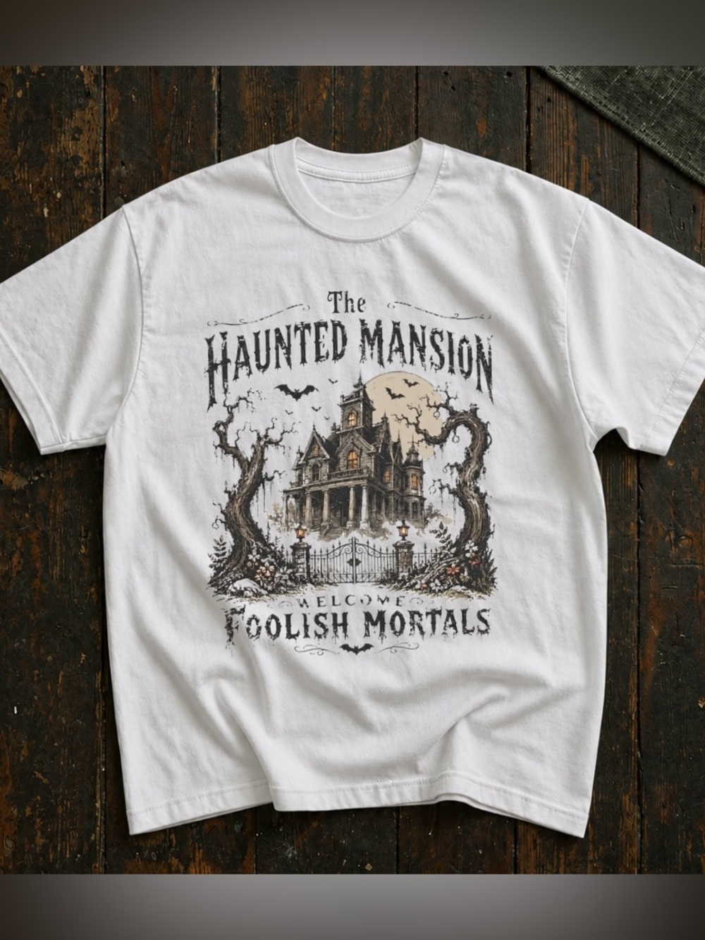Haunted Mansion 'Foolish Mortals' Halloween Spooky Season Graphic Tee